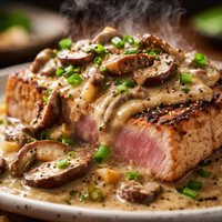 Tuna or Fish or Chicken with Ginger Shiitake Cream Sauce
