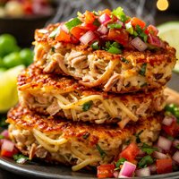 Tuna Pasta Fritters with Salsa