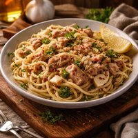 Tuna Pasta W Garlic Lemon Sauce