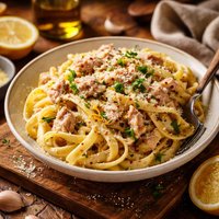 Tuna Pasta with Lemon Cream Sauce