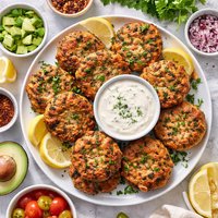 Tuna Patties with Ranch Dressing