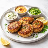 Tuna Patties with Three Dipping Sauces