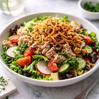 Tuna Salad with Fried Onions