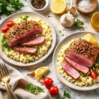 Tuna Steaks with Garlic Mash Potato