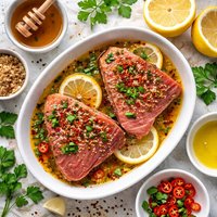 Tuna Steaks with Honey Mustard Marinade