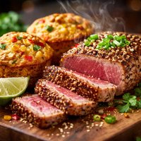 Tuna with Calico Corn Muffins