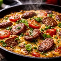 Tunisian Eggah with Sausages