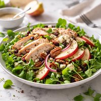 Turkey and Apple Salad Over Watercress