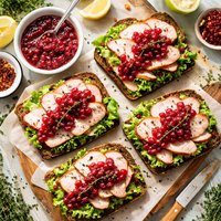 Turkey and Lingonberry Open Faced Sandwiches