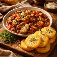 Turkey and Vegetable Ragout with Warm Polenta Rounds A1