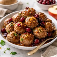 Turkey Applesauce Meatballs with Cranberries