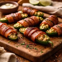 Turkey Bacon Wrapped Jalapeno Pepper Poppers