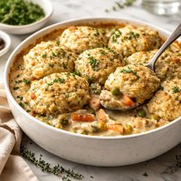 Turkey Chicken Pot Pie with Herbed Dumpling Crust