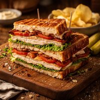 Turkey Club Panini Sandwich