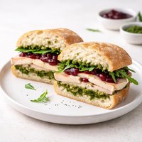 Turkey Cranberry and Pesto Sandwich