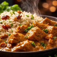 Turkey Curry with Raisin Rice