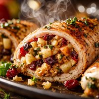 Turkey Cutlets Stuffed with Apples and Cranberries