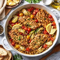 Turkey Cutlets with Artichokes and Tomatoes