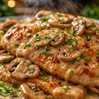 Turkey Cutlets with Tarragon and Mushroom