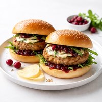 Turkey Gorgonzola Burgers with Cranberry Mustard