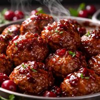 Turkey Meatballs in Cranberry Barbecue Sauce