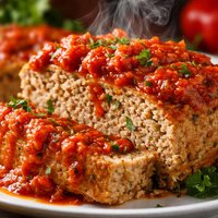 Turkey Meatloaf with Roasted Red Pepper Sauce