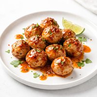 Turkey or Chicken Meatballs with Sweet Chili Sauce