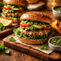 Turkey Pesto Burgers Dairy Free Option