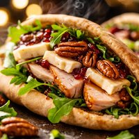 Turkey Pita Sandwiches with Brie Pecans and Home