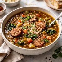 Turkey Sausage and Lentil Soup