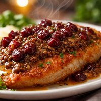 Turkey Scaloppine Milanese with Mustard Cranberry Sauce