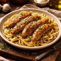 Turkey Tenders Over Linguine