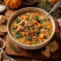 Turkey Wild Rice Pumpkin Soup