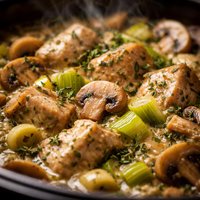 Turkey with Leeks and Mushrooms Crock Pot