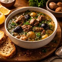 Turkish Beef Herb Soup with Sour Plums