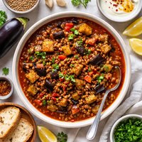 Turkish Eggplant Aubergine Lentil Stew