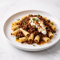Turkish Pasta with Ground Beef Yogurtlu Kiymali Makarna Glute
