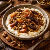 Turkish Yogurt with Sauted Dried Fruits and Nuts