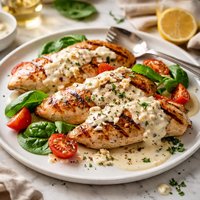 Tuscan Grilled Chicken with Warm Gorgonzola Sauce