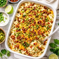 Twice Baked Potato Casserole with Green Chiles