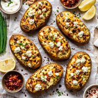 Twice Baked Potatoes with Goat Cheese and Chives