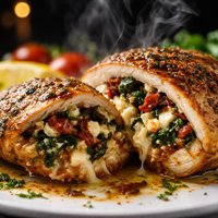 Two Cheese Mediterranean Stuffed Chicken