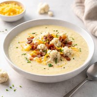 Two Cheese Potato Cauliflower Soup
