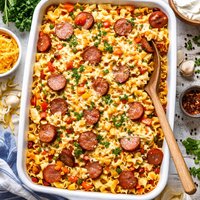 Ukrainian Sausage Noodle Casserole