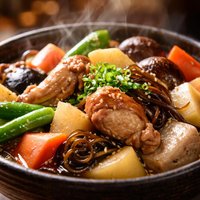 Umani Japanese Stew of Root Vegetables Seaweed and Chicken