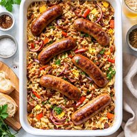 Un Layered Bratwurst Sauerkraut Bacon Bake