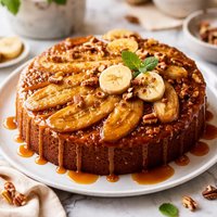 Upside Down Caramel Banana Cake