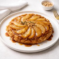 Upside Down Caramel Pear Pie