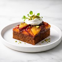 Upside Down Fruit and Gingerbread Slice