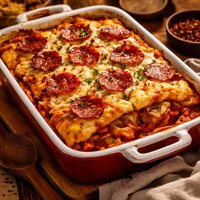 Upside Down Pepperoni Pizza Casserole